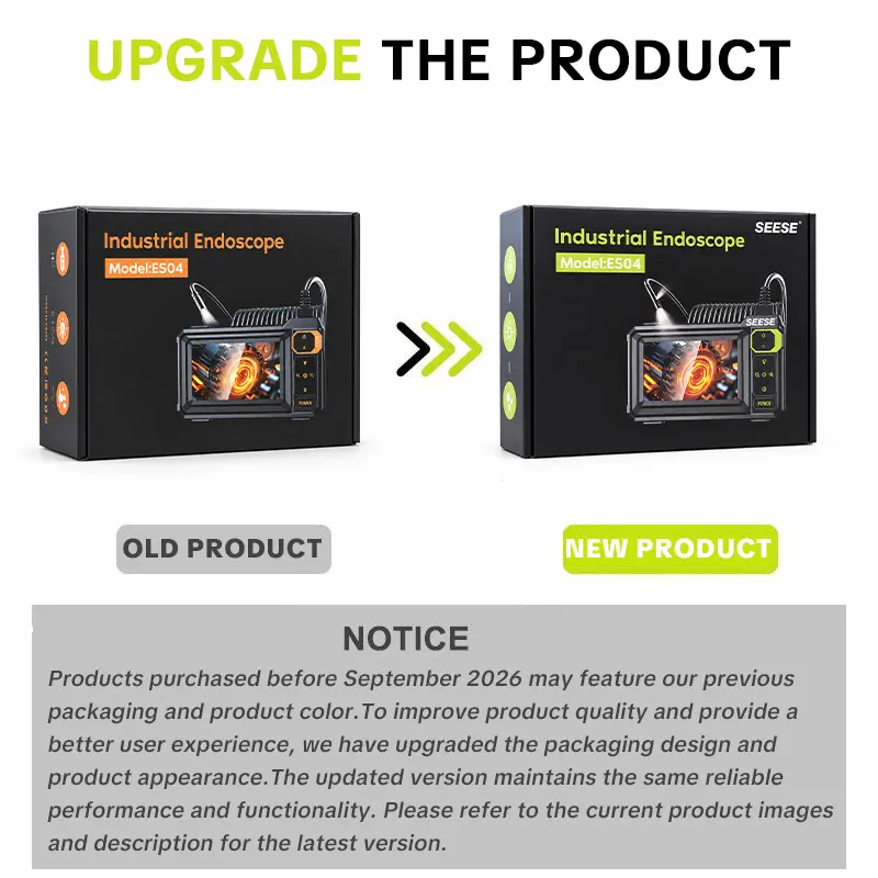 Industrial Endoscope Camera with Light, 4.3" 1080P HD Screen Waterproof Borescope Inspection Camera, IP67 Flexible Cable Video Scope for Automotive Engine, Plumbing, Home & Industrial Repairs