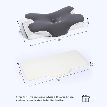 Adjustable Cooling Memory Foam Neck Pillow, Ergonomic Cervical Support Pillow for Sleeping, Contoured Neck & Head Support Pillow for Side and Back Sleepers