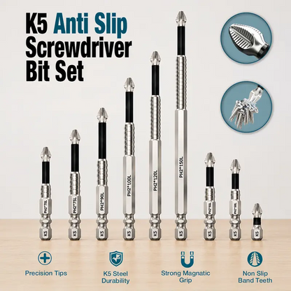 Impact-Resistant Magnetic Screwdriver Bits, Anti-Slip Power Tool Bit Set for Home Maintenance & DIY