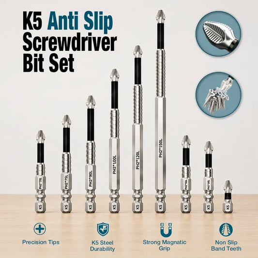 Impact-Resistant Magnetic Screwdriver Bits, Anti-Slip Power Tool Bit Set for Home Maintenance & DIY