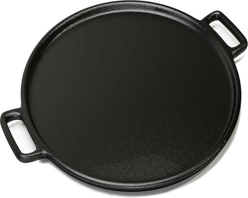 12”/14” Cast Iron Pizza Pan, Even-Heating Heavy-Duty Cast Iron Cookware for Homemade Pizza, Baking & Oven Cooking
