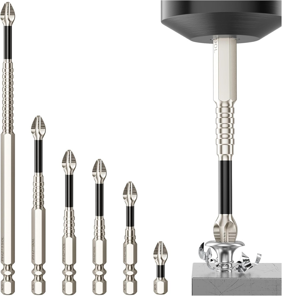 Impact-Resistant Magnetic Screwdriver Bits, Anti-Slip Power Tool Bit Set for Home Maintenance & DIY