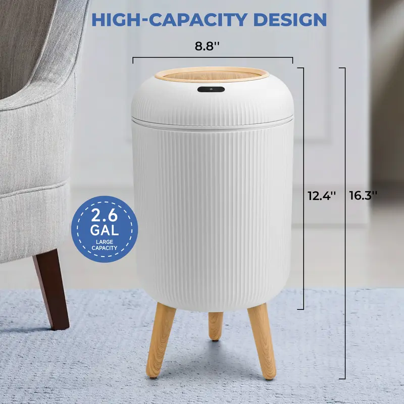 Smart Automatic Trash Can with Motion Sensor – Touchless Waterproof Garbage Bin, Space-Saving Nordic Wastebasket for Bathroom, Kitchen, Office & Home