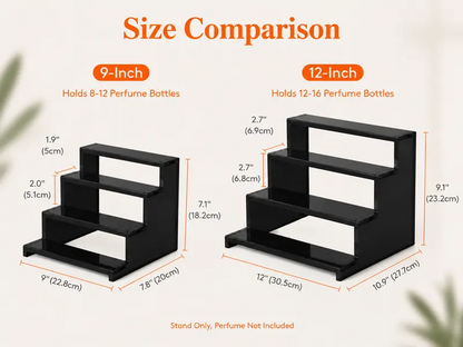 4-Tier Black Countertop Organizer Display Stand – Multi-Purpose Storage Rack for Perfume, Makeup, Spices & Home Decor