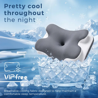 Adjustable Cooling Memory Foam Neck Pillow, Ergonomic Cervical Support Pillow for Sleeping, Contoured Neck & Head Support Pillow for Side and Back Sleepers