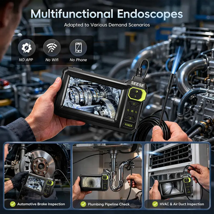 Industrial Endoscope Camera with Light, 4.3" 1080P HD Screen Waterproof Borescope Inspection Camera, IP67 Flexible Cable Video Scope for Automotive Engine, Plumbing, Home & Industrial Repairs