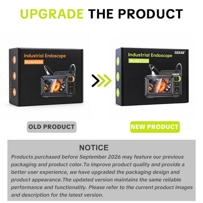 Industrial Endoscope Camera with Light, 4.3" 1080P HD Screen Waterproof Borescope Inspection Camera, IP67 Flexible Cable Video Scope for Automotive Engine, Plumbing, Home & Industrial Repairs